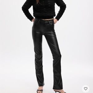 Chic Black Faux Leather Pants